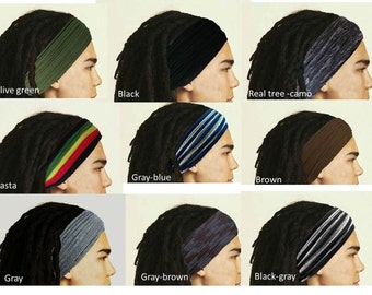 Dreadlocks Headband for Men Dreadlock Hair Wrap Mens Headband Dreadlock Accessory Wide Head Wrap Male Headband Men Headwear Multistrand