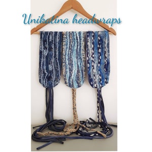 Blå pannband Boho Hippie Festival håraccessoar Dreadlock-tillbehör Dreadlock-pannband Dreadband Loc tie Tribal huvudbonad Unika sjalar