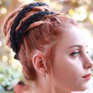 Extra long braid SPIRALOCK Bendable Dread Tie Up Dreads Wired Dread Tie Long dread wraps Black spiralocks Hair Tie Wired Headband Dreadband image 3