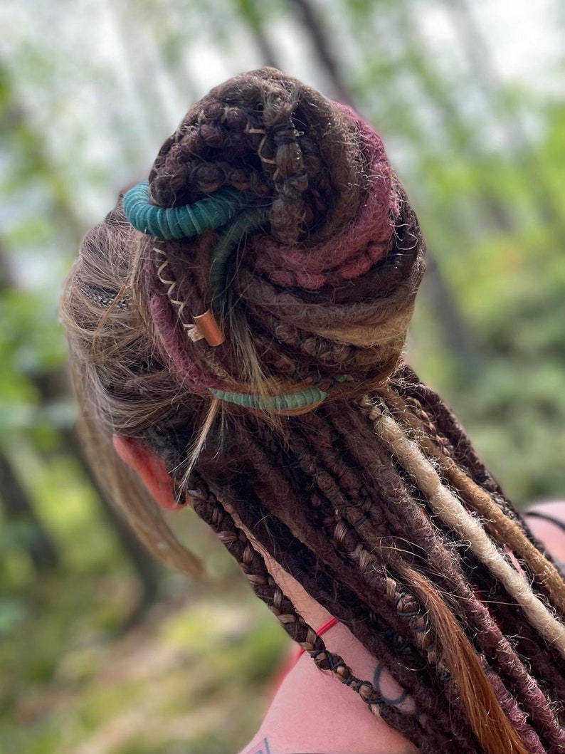 GRÜNE SPIRALOCKS Bendable Dread Krawatten Dreadlocks Zubehör Wired Locks Dread Locks Krawatten Spiralen für Dreads Bild 2