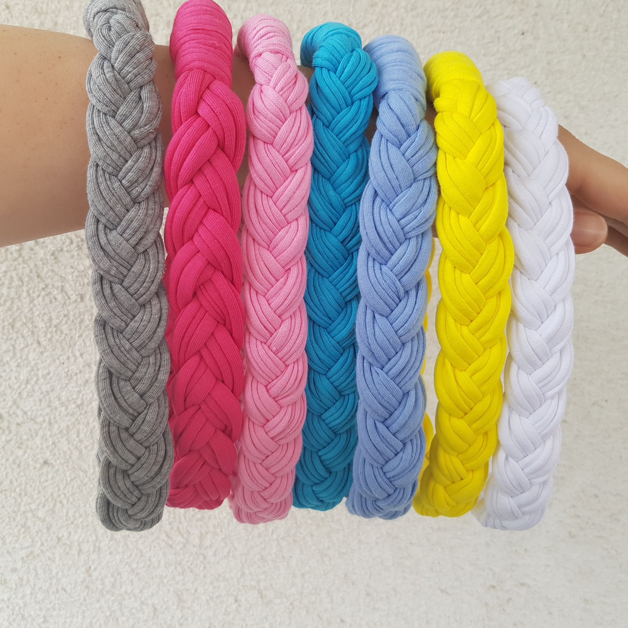 Bright colors braided headbands, Bohemian headbands, 3cm wide braidband, Yoga headband, Woman hippie boho beach headbands, Summer hairband