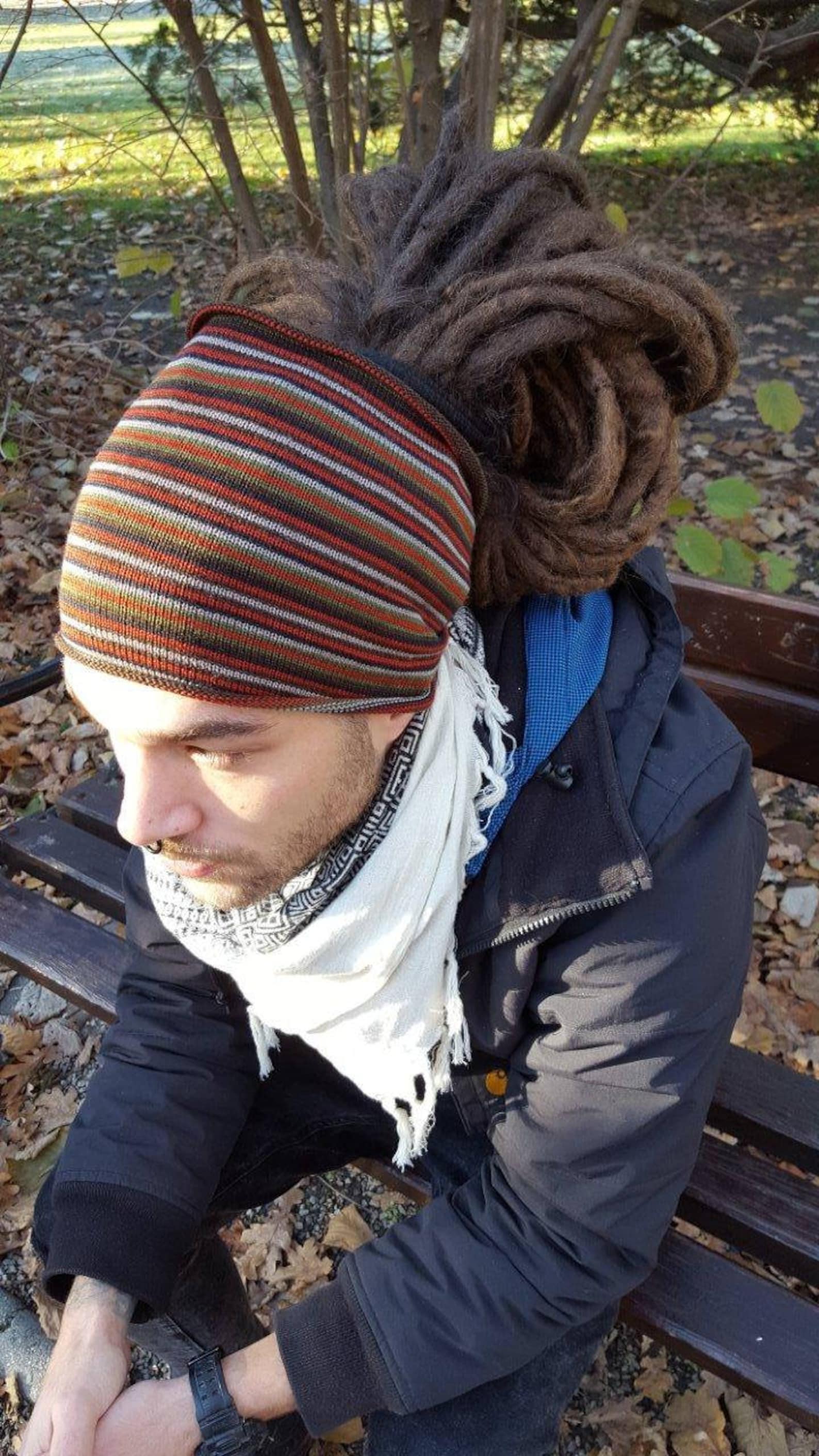 Knitted Headband for Men Dreadlock Tube Sock Head Wrap for Etsy