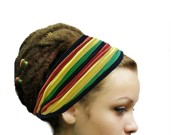 Rasta Headband Dreadband Rasta Dreadlocks Mens Headband Woman Rasta Hair Wrap Hair Dreadlock Accessories Headband Jamaica