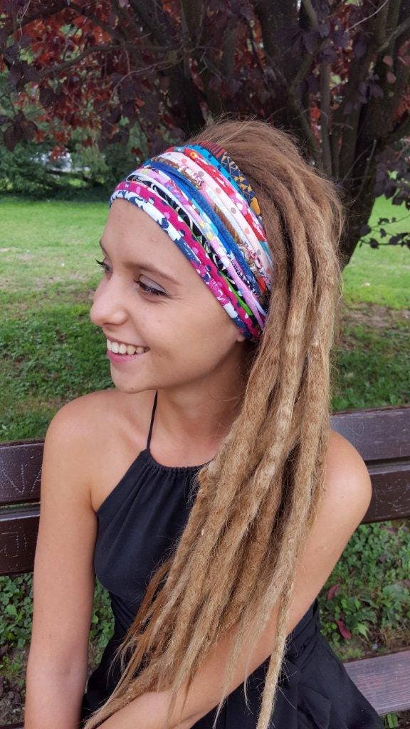 Funky Multicoloured Headband Multistrand Tribal Headband Dreadband