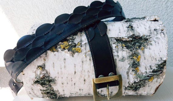 Vintage Tan Leather Belt Dark Walnut Brown Leathe… - image 2