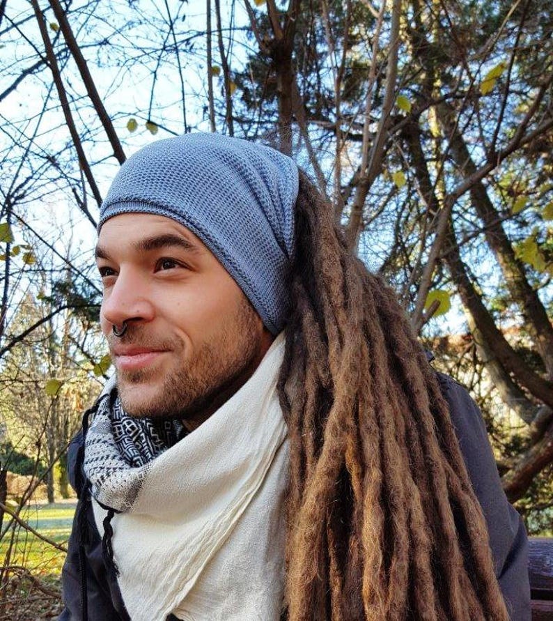 Light Denim Blue Knitted Headband for Men Head Scarf ...