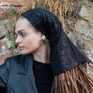 BLACK Dreadlock Tube Headband Wide Yoga Headband Boho Headband Namaste Headband Womens Mens Cotton Headband for dreads Head Wrap Dread Sock