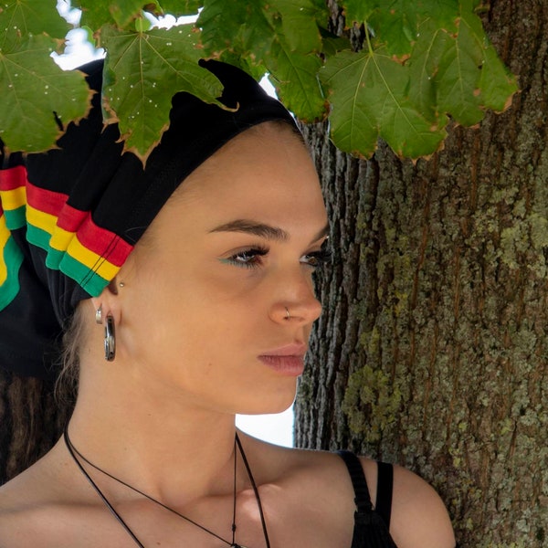 Dreadlock Tube Headband Reggae Rasta Jah Colors Headband Namaste Headband Womens Mens Headband Head Wrap Dread Sock Dreadlock accessories