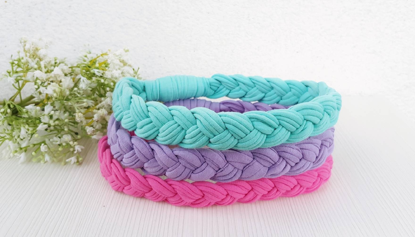 Aqua Color Hot Pink Lavender Headband Boho Headbands Woman Kids Girls ...