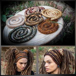 Erdtöne Erdig Biegsam Dread Krawatte Dreadlock Accessoires Biegsamer Haargummi Dutt Wrap Wald Spiralock Krawatte Lange Haare Wrap Tie Up Dreads Bild 1