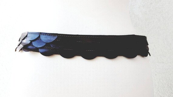 Vintage Tan Leather Belt Dark Walnut Brown Leathe… - image 3