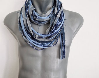 Festival outfit Men Scarf Burning men outfit Scarf Necklace for Men Denim Scarf Festival Fashion Scarves Unique Gift for him Unisex scarf