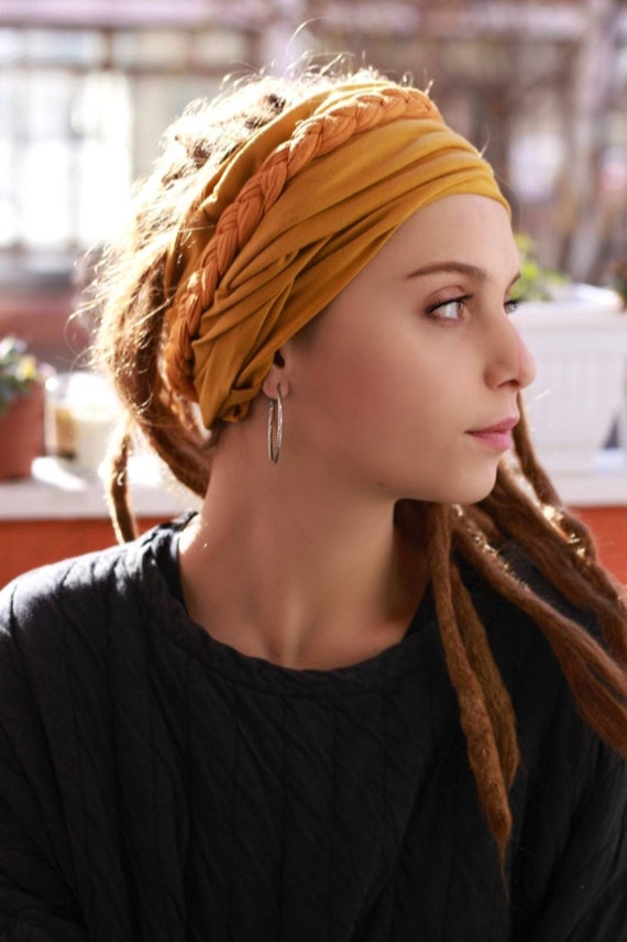 Gold Braided Headpiece/turban elegant golden 2 strand braid turban vibrant african - Temu main image 3