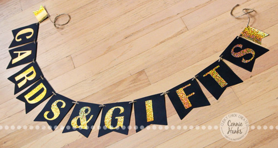 cards gifts banner perfect for wedding bridal shower etsy