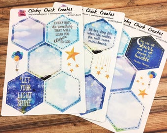 FAITHFUL Sky - HEXAGONS - Mission Board Planner Stickers - perfect for Inkwell Press Mission Board! {170225-26-27}