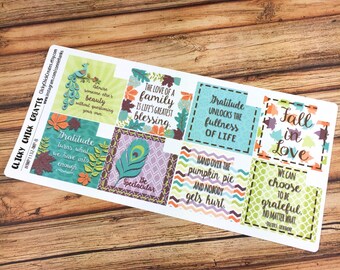 MONTHLY Spread Deco BOXES Planner Stickers! FALL Leaves Collection, Inkwell, Happy Planner, Erin Condren {IWP1132}