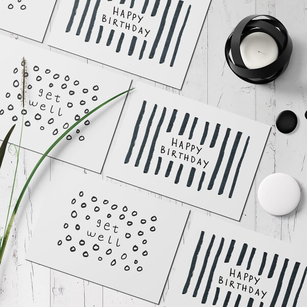 Black and White Greeting Cards - Etsy