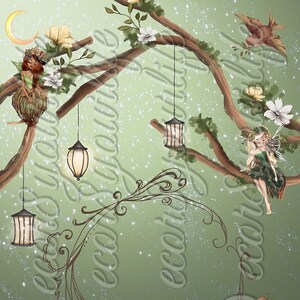 Paquet de papier de scrapbooking : C'est l'automne dans les bois. Belles illustrations représentant des fées. Téléchargements numériques et imprimables parfaits pour le bricolage.
