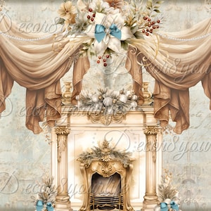 Indigo Shabby Chic Junk Journal Kit: Printable Ephemera (Digital Download)