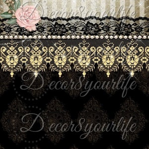 Paquete de papel imprimible para álbumes de recortes digitales Jane Shabby Glam. Colección de papeles para descargar e imprimir. Shabby Chic. Glam. City Chic. Bling.