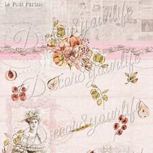 Shabby Chic Digital Paper for Scrapbooks, Journals, Cards, Mini Albums and other Paper Crafts