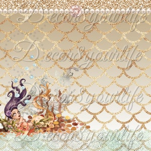 Papel para álbum de recortes digital - Majestic Mermaids de Decor8yourlife - Tema de verano - Tema de sirena - Tema de agua - Tema de mar - Hermosas sirenas