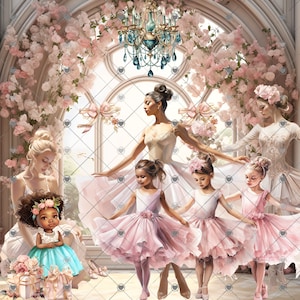 Papel para álbum de recortes de bailarinas, papel digital, Día de la Madre, descarga e impresión, papel para álbum de recortes "De la cuna al escenario", papeles digitales