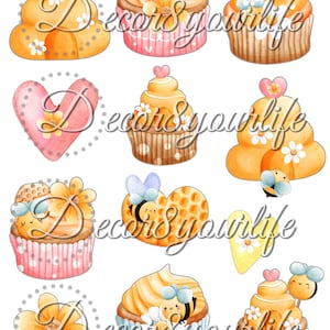 Digital druckbare Fussy-cut Ephemera für unsere Cute Hunny Bee Scrapbook Papier Kollektion. Verwenden Sie auf Mini-Alben, Journals, Karten, Dekor.
