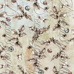 Shabby Beautiful Christmas Vintage Shabby Chic Digital Scrapbook Paper Pack for Journals, Mini albums, Card Making, Home Decor and More.