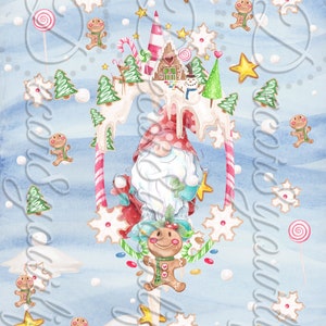 Cute Gnomes Christmas Scrapbook Digital Paper Collection: One Sgnomey Christmas