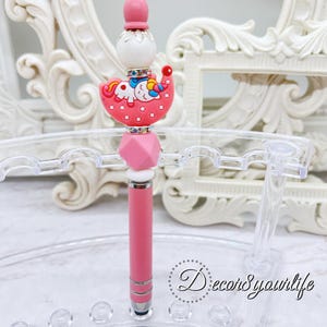 Beaded Unicorn Stylus Pen: Handcrafted Kawaii Touchscreen Accessory
