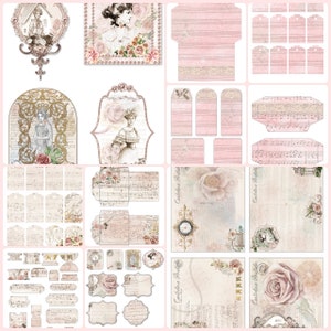 Kit de diário chique gasto de cartas de amor - álbum de recortes, confecção de cartões, feito à mão, artesanato, faça você mesmo, decoração alterada