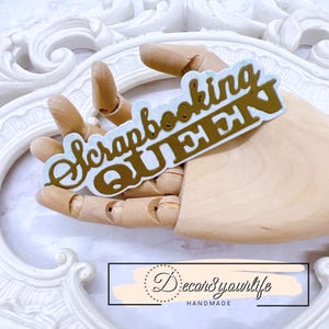 Scrapbooking Queen Sentiment Die Set | Metal Cutting Die with Shadow Layer for Card Making, Journals, and DIY Crafts | Craft Supplies
