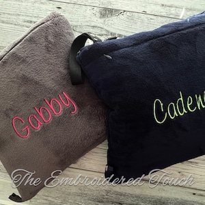 Personalized Packable Travel Blanket - Monogrammed Blanket for car or plane - Graduation Gift - Anniversary Gift - Father&#39;s Day Gift
