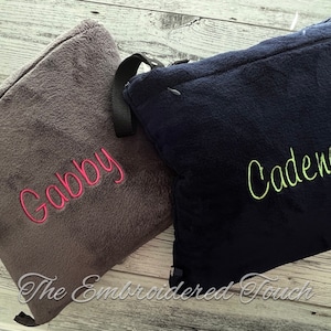 Personalized Packable Travel Blanket - Monogrammed Blanket for car or plane - Graduation Gift - Anniversary Gift - Father's Day Gift