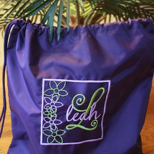 Personalized (LARGE size) DUROcord Cinch backpacks | Beach & Pool  | Summer Camp | Gym Cinch Sack | Dance Team | Easy Carry-on | Camping
