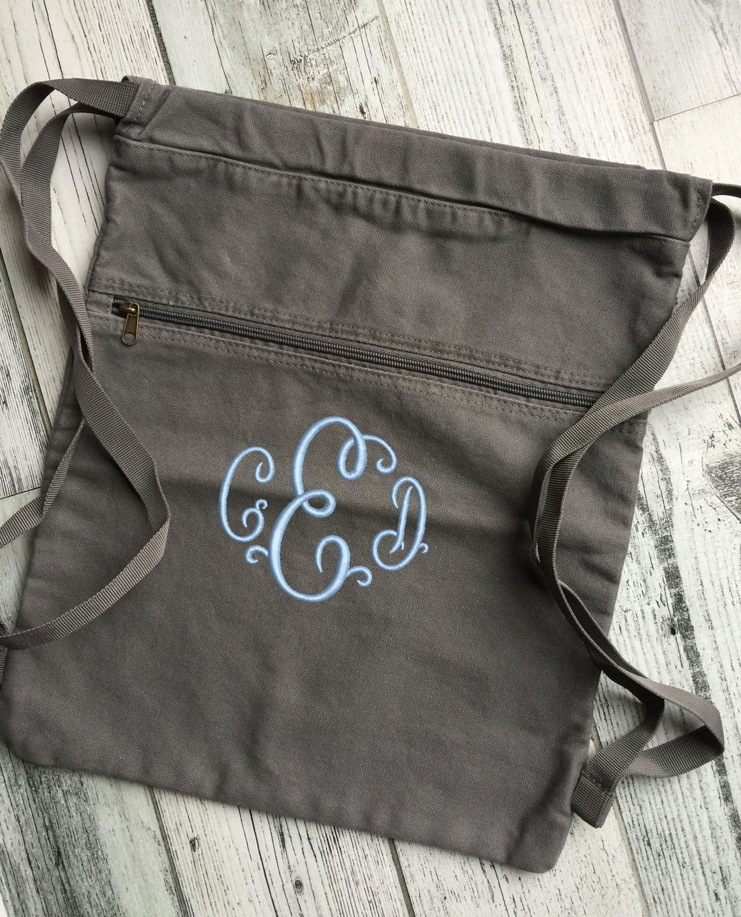 Graduation Cinch Personalized GREY Cinch Pigment Dyed Canvas Backpack - Travel Backpack ...