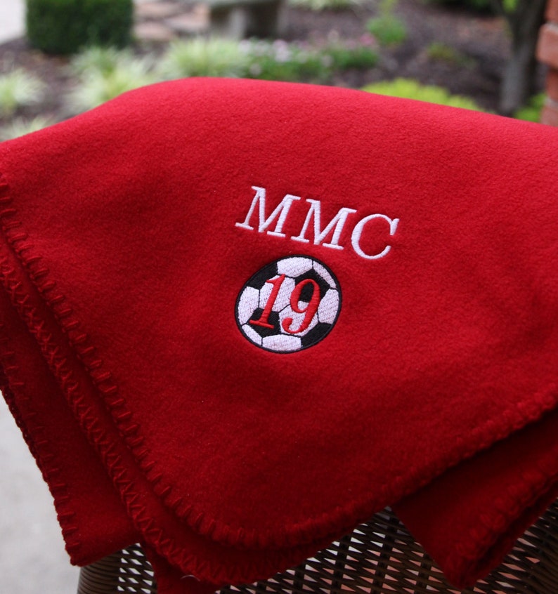 Personalized FLEECE Soccer Sports Blanket Includes Carrying Etsy