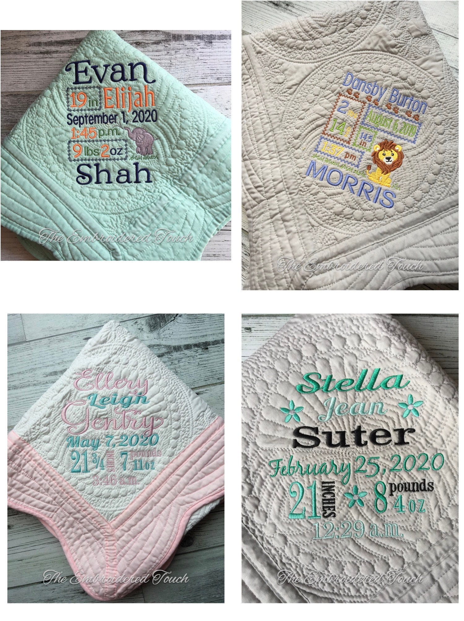 Birth Announcement Heirloom Quilt Subway Art Baby Birth Information Baby Blanket Birth Stat Keepsake Blanket Etsy