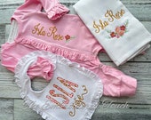 Ruffle Romper with front snaps  (Burp pad & Bib sold separately)