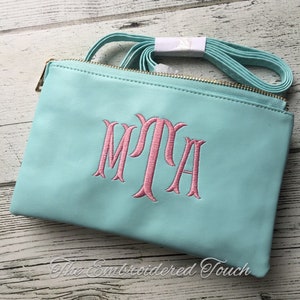 Cartera de mano con monograma / Cartera cruzada con monograma / Cartera de mano con monograma / Regalo personalizado para damas de honor / Monedero todo en uno