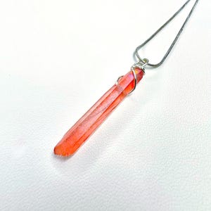 Ruby Quartz Necklace Sterling Silver Crystal Pendant Heart Chakra Healing Jewelry Root Stone Aries Leo Scorpio Birthday Party Gift