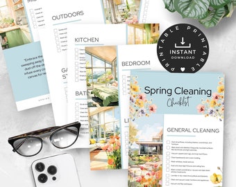 Spring Cleaning Checklist Template, Cleaning Checklist by Room, Spring To-Do List, Deep Cleaning Routine, Spring Cleaning Printable Guide