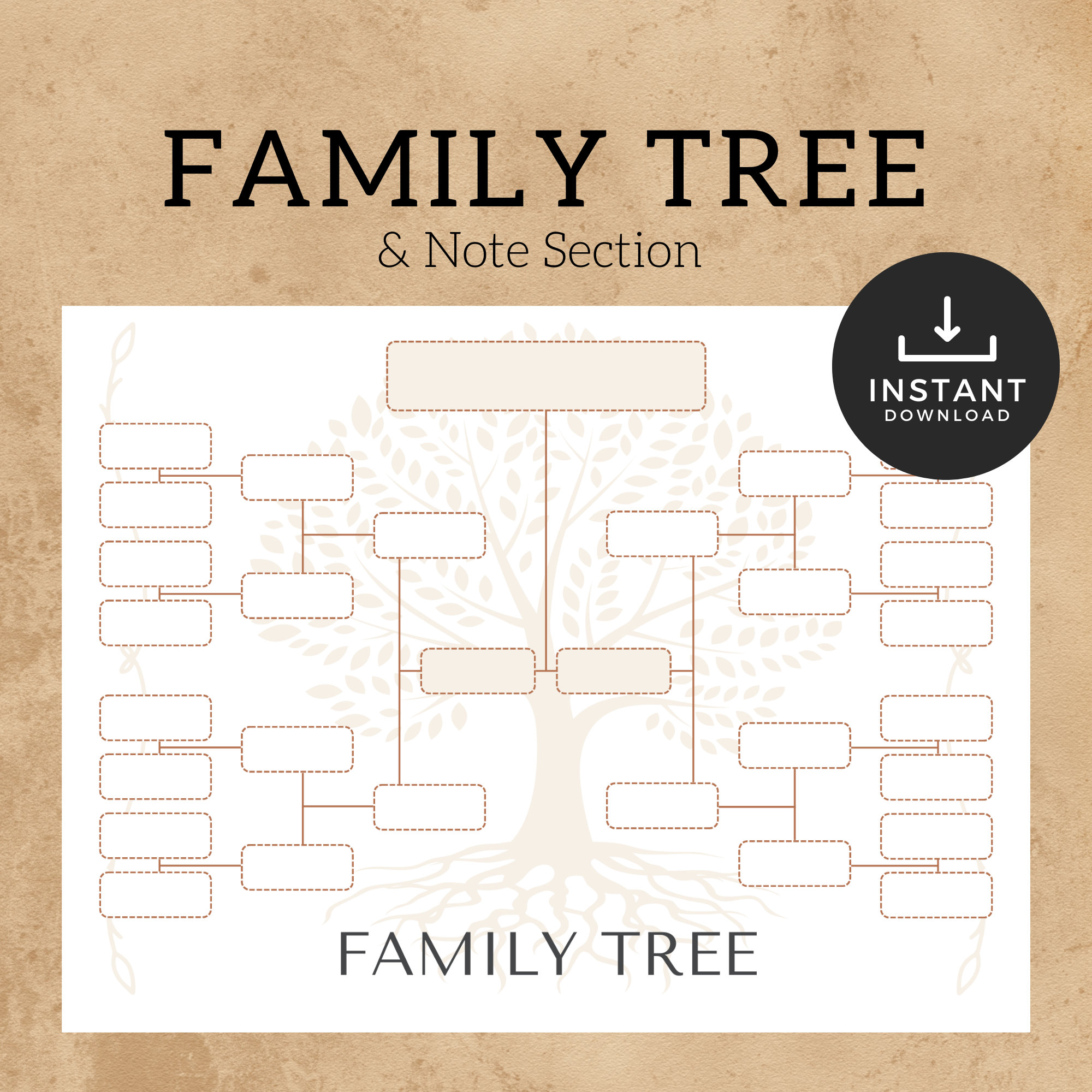 Family Tree Printable / Family Heritage Template / 4 Generation Family Tree Printable / Family Heritage Template / 4 Generation