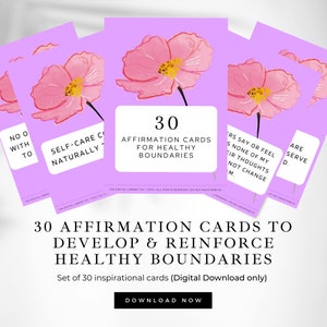 Affirmationskarten für das Setzen von gesunden Grenzen / Affirmationen für gesunde Beziehungen / Affirmationen für den Erfolg von Grenzen / Karten für die psychische Gesundheit