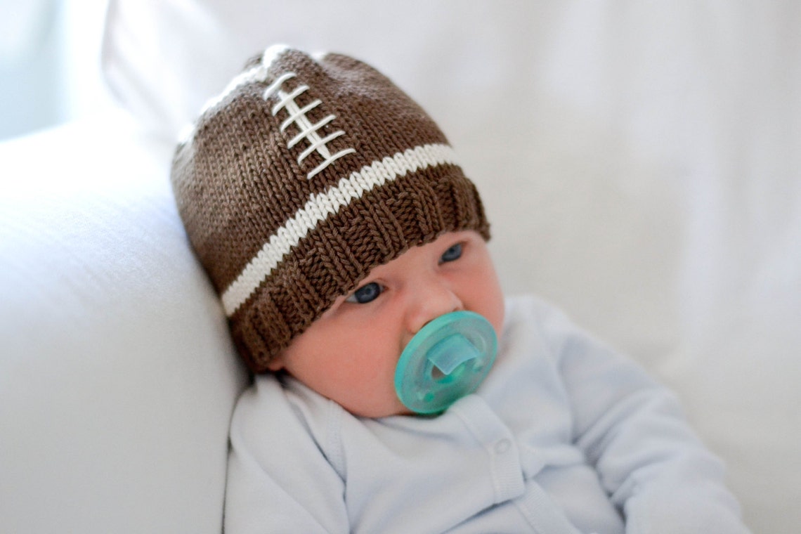 Knitting Pattern Football Baby Hat Knit Pattern Etsy
