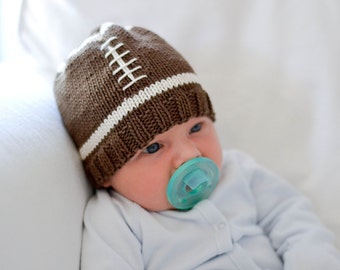 Knitting Pattern - Football Baby Hat Knit Pattern