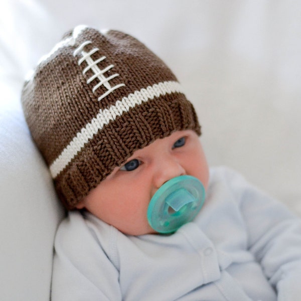 Knitting Pattern - Football Baby Hat Knit Pattern