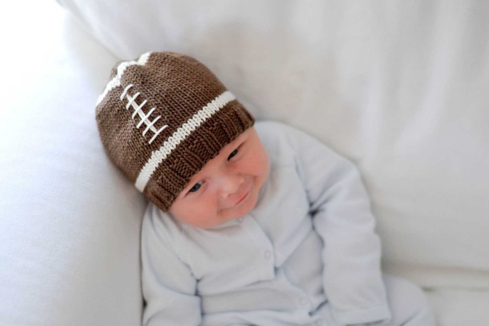 Knitting Pattern Football Baby Hat Knit Pattern Etsy