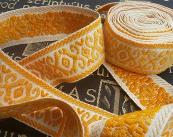 2.59 Mtrs of Fabulous Vintage French Orange Woven Passementerie Trim-Great Retro 1960/'s Design /& Colour Palette,Perfect for Projects